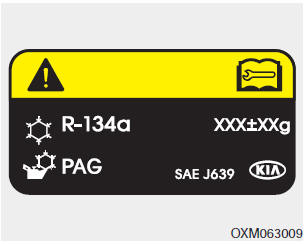 The actual Air Conditioning refrigerant label in the vehicle may differ