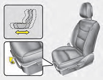To move the seat forward or backward: