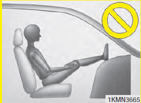 Never place feet on the dashboard.